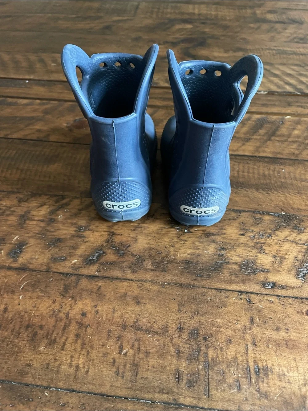 CROCS Kids' Navy Blue Rain Boots with Pull Handles